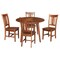 International Concepts 42 in. Solid Wood Round Dual Drop Leaf Dining Table with 4 Chairs in Distressed Oak K42-42DL-C10-4 - alternate 1